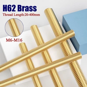 H62 Brass Threaded Rods Screws M6-M16 Bar Studs Fully Threaded Stangen 20-400mm - Picture 1 of 72