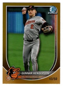 Gunnar Henderson 2025 Bowman Chrome Gold Refractor SP 43/50 Baltimore Orioles - Picture 1 of 2