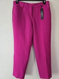  Fushia Curvy Petite Ankle Pants NWT Sz 12P Barbie Preppy Classic Balletcore - Picture 1 of 7