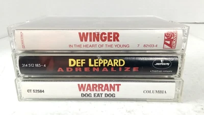 Lot Of 3 Metal Cassettes- Warrant - Def Leppard - Winger- VERY GOOD PLUS — 第 1/4 张图片
