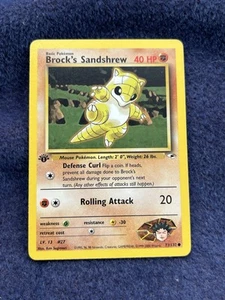Brock’s Sandshrew 71/132 1st Edition Gym Heroes Pokemon Card NM WOTC Vintage - Picture 1 of 2