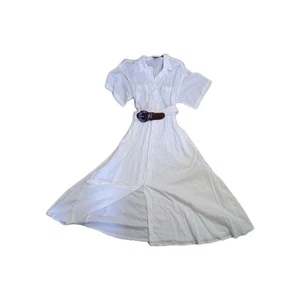 Vestido Camisa Vintage J.Crew Mujer Talla 14 Fluido Retro Cuello Botón Delantero - Imagen 1 de 7