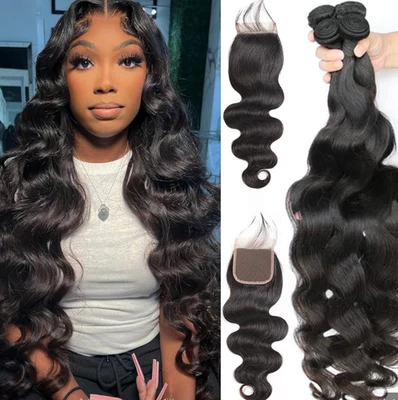 Пучки человеческих бразильских волос 12A, натуральные наращивания волос Remy, Body Wave. - Изображение 1 из 4