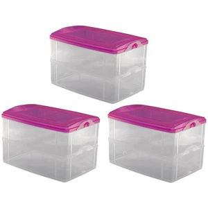 ENGELLAND 3 x 2-tlg. Frischhaltedose Behälter Aufbewahrungsbox 2 x 2,2 L Rosa - Bild 1 von 4