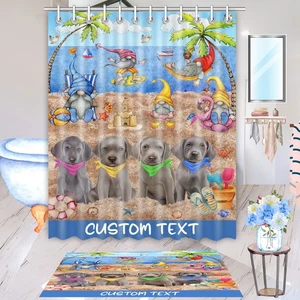 Weimaraner Set Tappetino Bagno e Tenda Doccia per Cani Natale Disegni Personalizzati Nuovo con etichette - Foto 1 di 24
