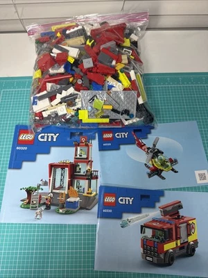 LEGO City 60320 FIRE STATION 540 Pcs Retired Set Fire Truck Helicopter Minifigs - Image 1 of 2