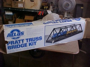 Puente escala O Atlas, puente de armadura Pratt de doble vía, kit #6921 en caja - Imagen 1 de 11