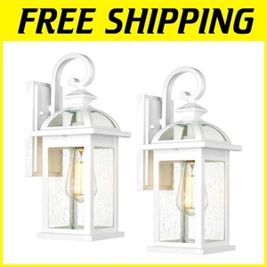 Rustic Outdoor Lights Fixture 2 Pack White - Picture 1 of 11