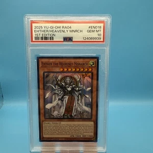 Ehther the Heavenly Monarch RA04-EN018 Quarter Century Stampede 1st Ed PSA 10 - Picture 1 of 5