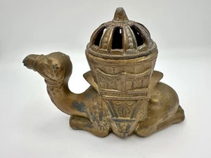 Vantines #1204 Art Deco Metall Kamel Räuchergefäß 4 1/2" Höhe x 6" Breite - Bild 1 von 11