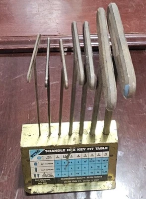 Eklind 32690 T-handle Hex Key (Allen) - Metric - 8pc Set - Missing 2mm - Used - Image 1 of 3