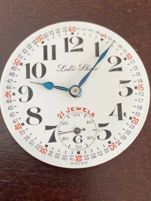 MOVIMIENTO DE RELOJ DE BOLSILLO SUIZO VINTAGE 43.15MM LAKE SHORE, BUEN EQUILIBRIO, PRINCIPAL ROTO Foto 1 de 2