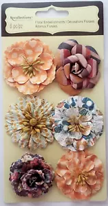 Recollections Signature FLORAL Embellishments, FALL FLOWERS - 6 pcs - Picture 1 of 2