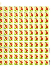 U.S. DEFIN SHEET OF 100 SCOTT#2524A 1991 29ct TULIP MNH P#U1342 PERF 13 x 12.75 - Picture 1 of 2