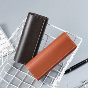 Sunglasses Frame Eyeglass Case Leather Pressure-proof Spectacle Bag Retro New ➳ - Picture 1 of 12