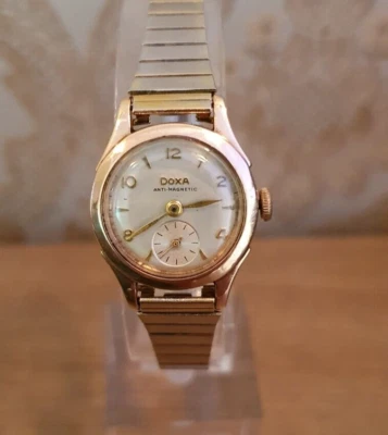 Doxa Caja Oro 14K Damas Analógico Sub Segundos Movimiento S.A Funcionamiento Estado Vintage Foto 1 de 4