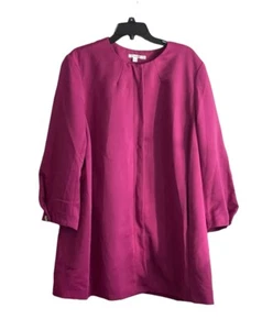 Chicos Coat Jacket Womens 2XL Fushsia Pink Sophisticated Full Zip Polyester - Picture 1 of 8