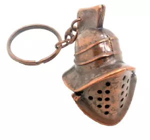 Bronzed Metal Gladiator Helmet Key Chain MADE iN iTALY - Picture 1 of 3