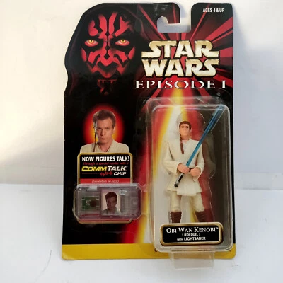 FIGURINE STAR WARS EPISODE 1  "OBI-WAN  Kenobi (Jedi Knight ) HASBRO  Comm Talk - Photo 1/2
