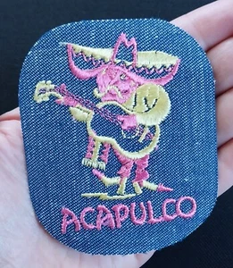 Vintage ACAPULCO Mariachi Travel Souvenir Blue Jean Mexico PATCH - Picture 1 of 6