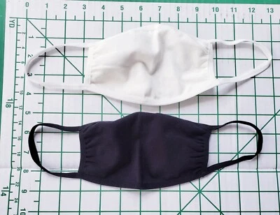 4-Pack Black  White Cotton Adult Face Masks - Reusable Washable Unisex - Image 1 of 4