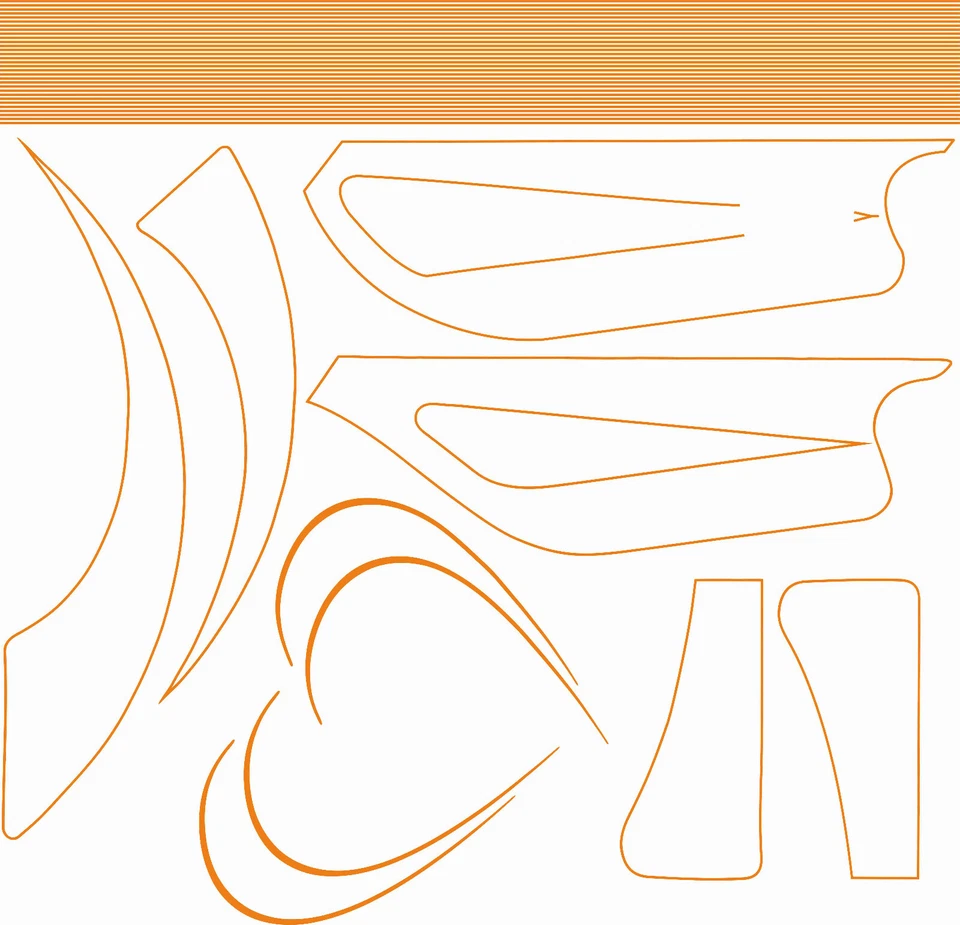 Simson SR2, SR2E Liniensatz Linierung Orange made in Germany - Bild 1 von 1