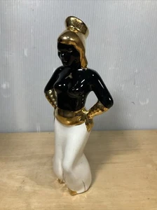 "Figura nubia dorada dorada MCM Genie Blackamoor mujer estatua 8""" - Imagen 1 de 15