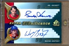 2005-06 SP Game Used SIGnificance Extra Gold Gordie Howe/Wayne Gretzky AUTO /10
