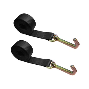 2 Pack Heavy Duty G70 2" x 10' Mini J Hook Towing Strap for Trailer Wrecker - Picture 1 of 7