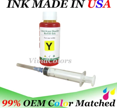 100ml Yellow bulk refill ink kit for hp canon brother dell lexmark printers - Image 1 of 2