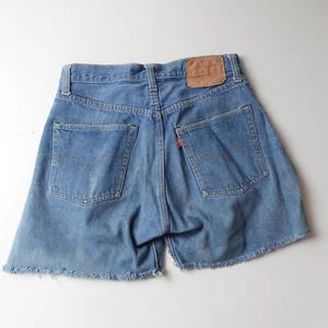 Vintage 60s Levi's Big E Redline Selvedge Denim Cut Off Shorts Jeans 27 Made USA - Picture 1 of 22