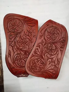 Leather Western Pair of Fender For Horse Saddle Hand Tooled Replacement Fenders. - Picture 1 of 4