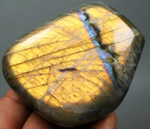 367g Polished Rainbow ! Flash Labradorite Spectrolite Palm Crystal Reiki Stone - Picture 1 of 11