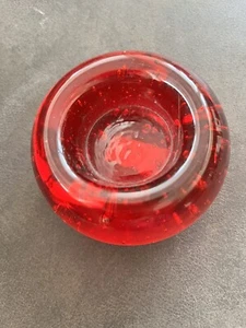 Top IKEA Retro Rar Dekoration Teelichthalter Glas mit Blasen Rot - Bild 1 von 4