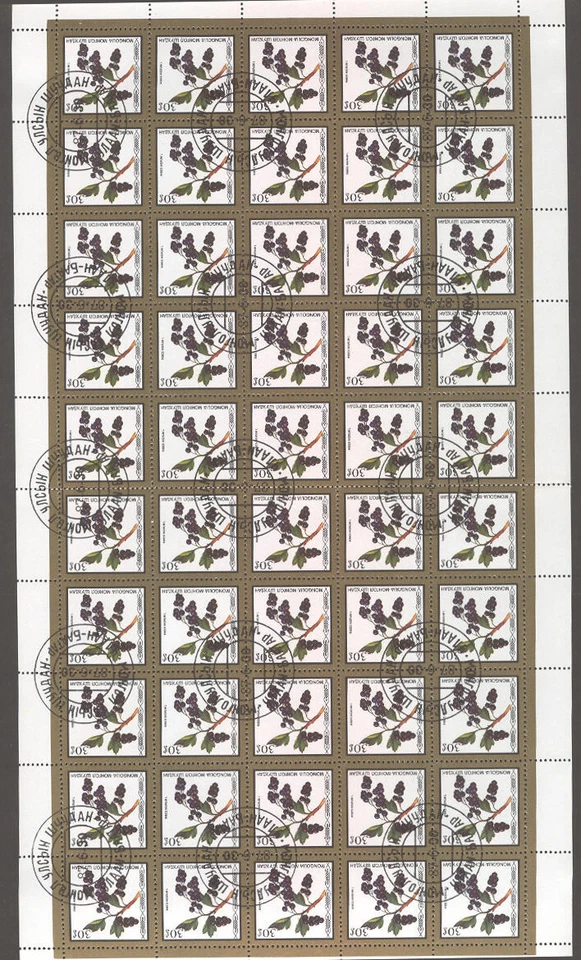 Hoja Mongolia F91 1987 Flora Plantas Bayas Frutas/30/ Foto 1 de 1