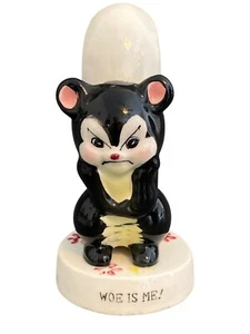 Figura kitsch de cerámica de colección Ucagco Skunk Woe Is Me MCM Japón - Imagen 1 de 9