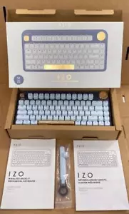 AZIO IZO BLUE IRIS WIRELESS BACKLIGHT MECHANICAL KEYBOARD (USED)SEE DESCRIPTION. - Picture 1 of 4