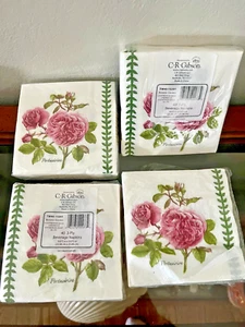 4 Portmeirion Botanic Garden Rose Beverage PAPER NAPKINS -40 Counts RARE! - Picture 1 of 3