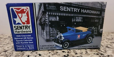1928 Chevrolet National AB Series Sports Cabriolet Sentry Hardware Bank 1:25 NIB - Image 1 of 3