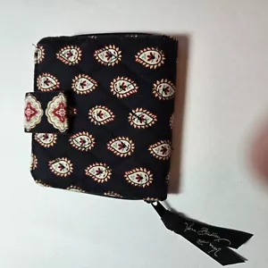 Vera Bradley Wallet Black Multi Color Credit Card Pockets Snap & Zip Closure - Picture 1 of 9