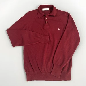 Vintage 70s Christian Dior Monsieur Polo Long Sleeve Adult Medium Red Mens - Picture 1 of 10