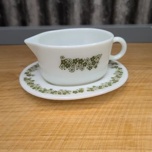 Vtg Pyrex Corelle Spring Blossom Crazy Daisy Gravy Boat And Saucer Plate Corning - Picture 1 of 15