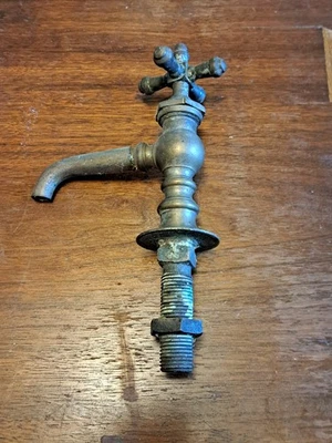 antique brass Faucet water spout plumbing valve - Image 1 of 4