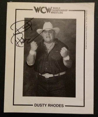 Подписанное рекламное фото Дасти Родса 8x10 1996 WCW  - Изображение 1 из 4