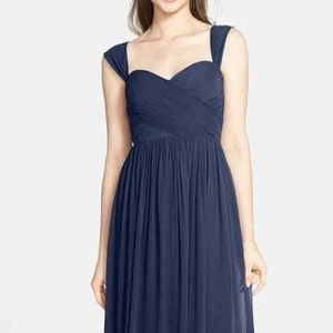 Jenny Yoo Collection Dress Chiffon Blue Knee Length Sz 12 Fairy Bridesmaid Prom - Picture 1 of 17