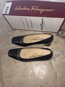 salvatore ferragamo scarpe vintage, scarpe formali con logo taglia 5B - Foto 1 di 6