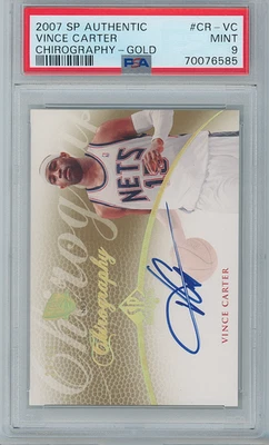 Auténtico Vince Carter 2007 SP Quirografía Oro Automático #/25 PSA 9 POP 1 Foto 1 de 2