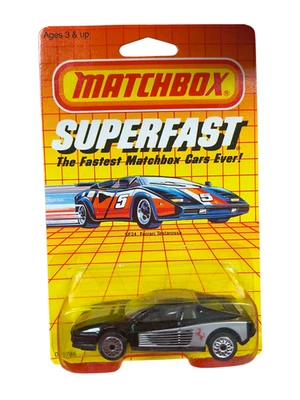 Ferrari Testarossa SF24 1985 Matchbox Superfast negro/gris fundido a presión Foto 1 de 2