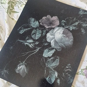 Dark Flowers Art Print 8.5x11 Inch Moody Floral Retro Vampire Halloween - Picture 1 of 5