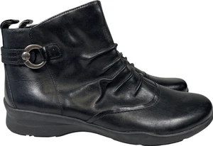 Earth Origins Damen schwarz Leder seitlicher Reißverschluss kurze Stiefel - 8,5 breit - Bild 1 von 8